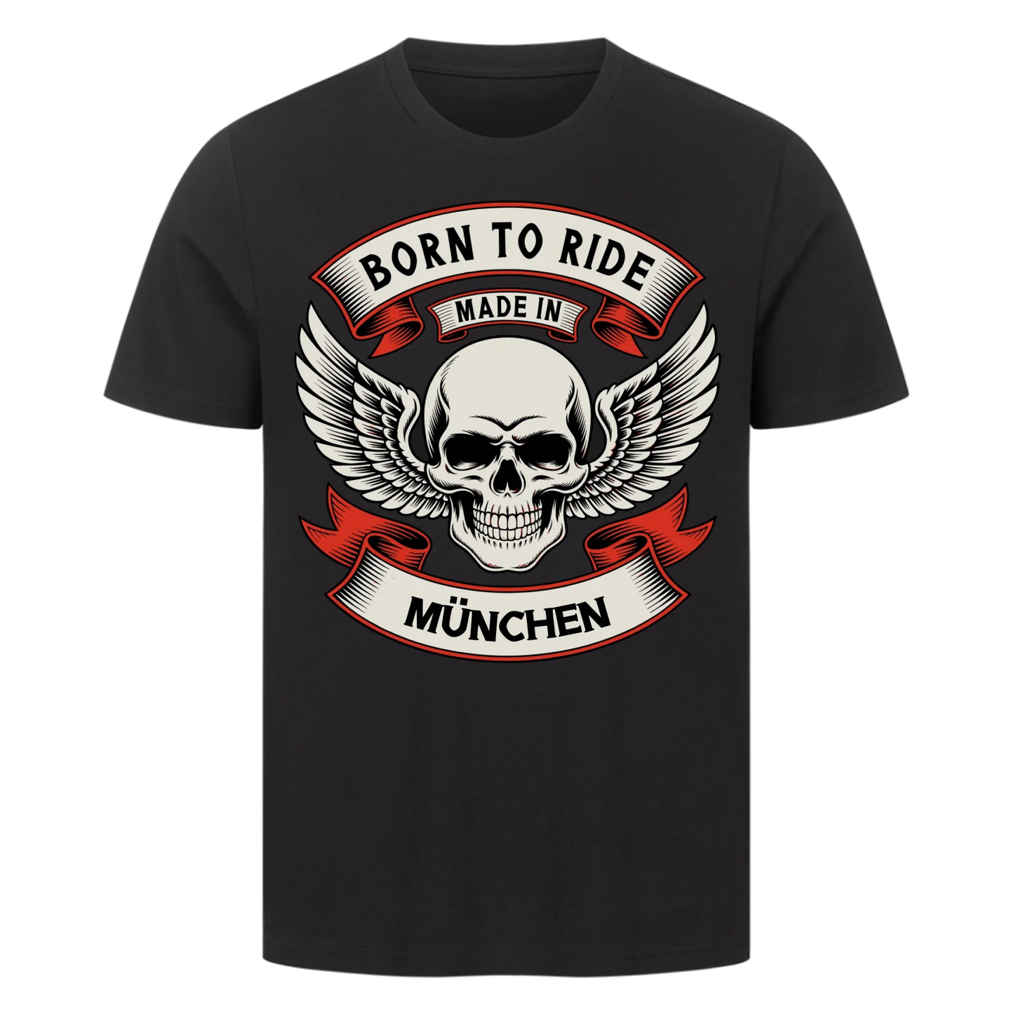 Born to ride made in [Ort] – Personalisiertes Biker Premium T-Shirt 22