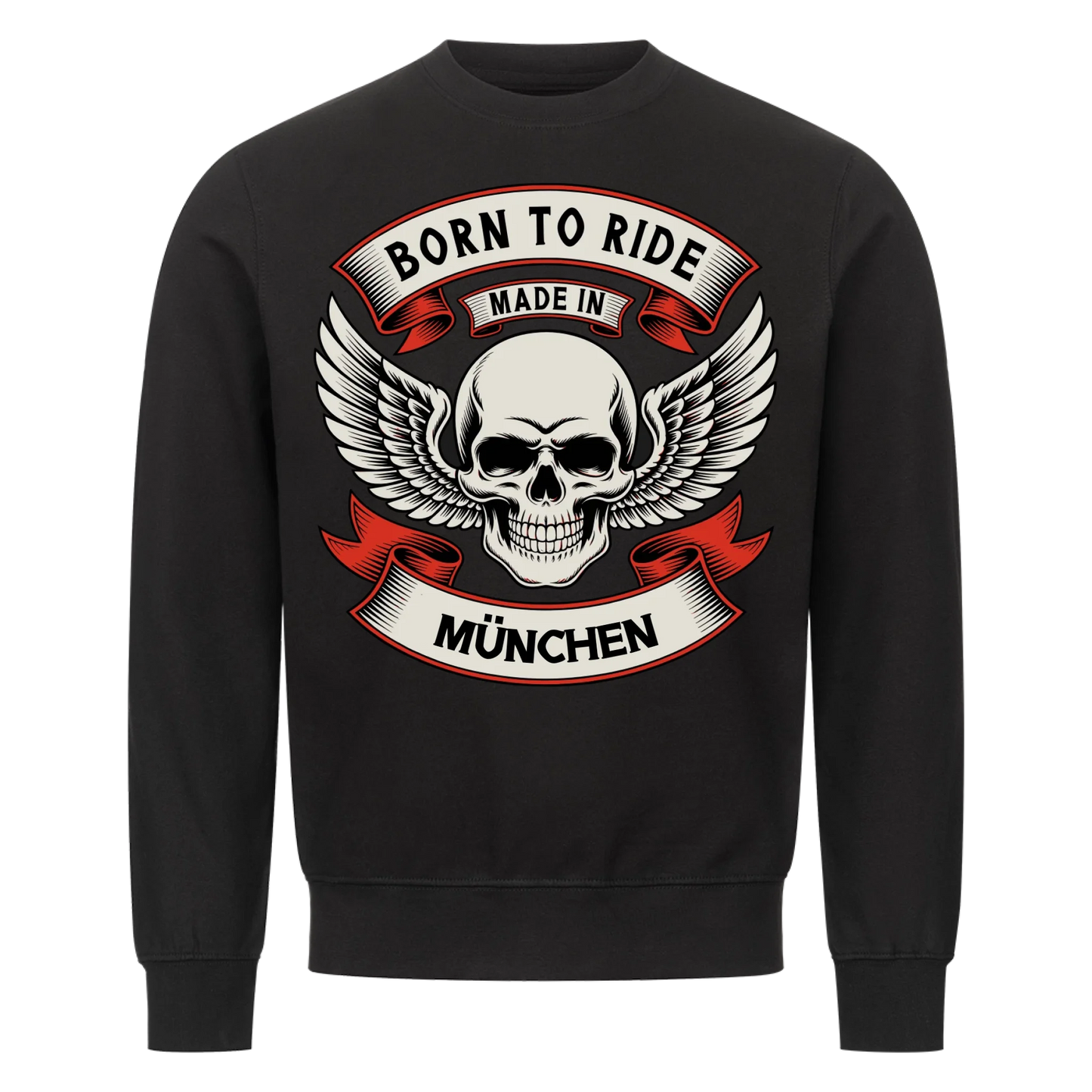 Born to ride made in [Ort] – Personalisiertes Biker Premium Sweatshirt 22