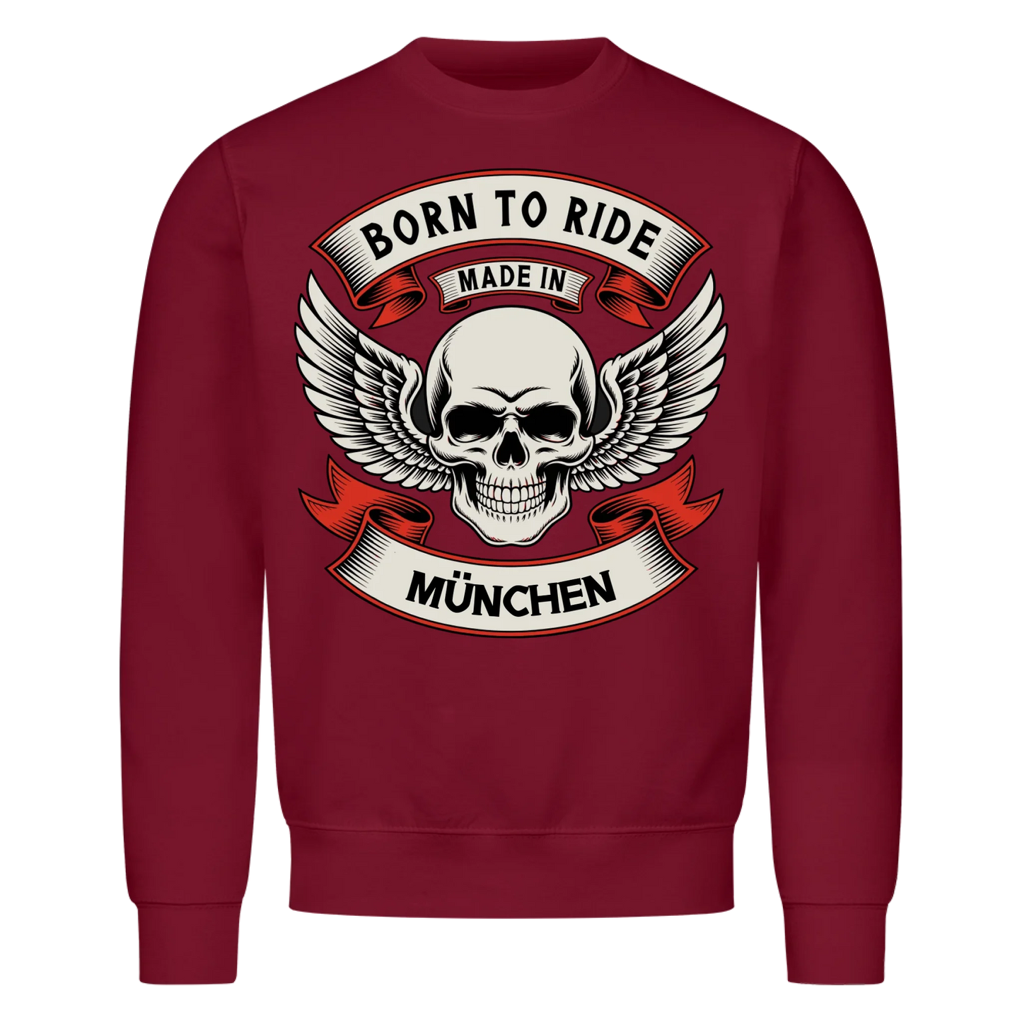 Born to ride made in [Ort] – Personalisiertes Biker Premium Sweatshirt 22