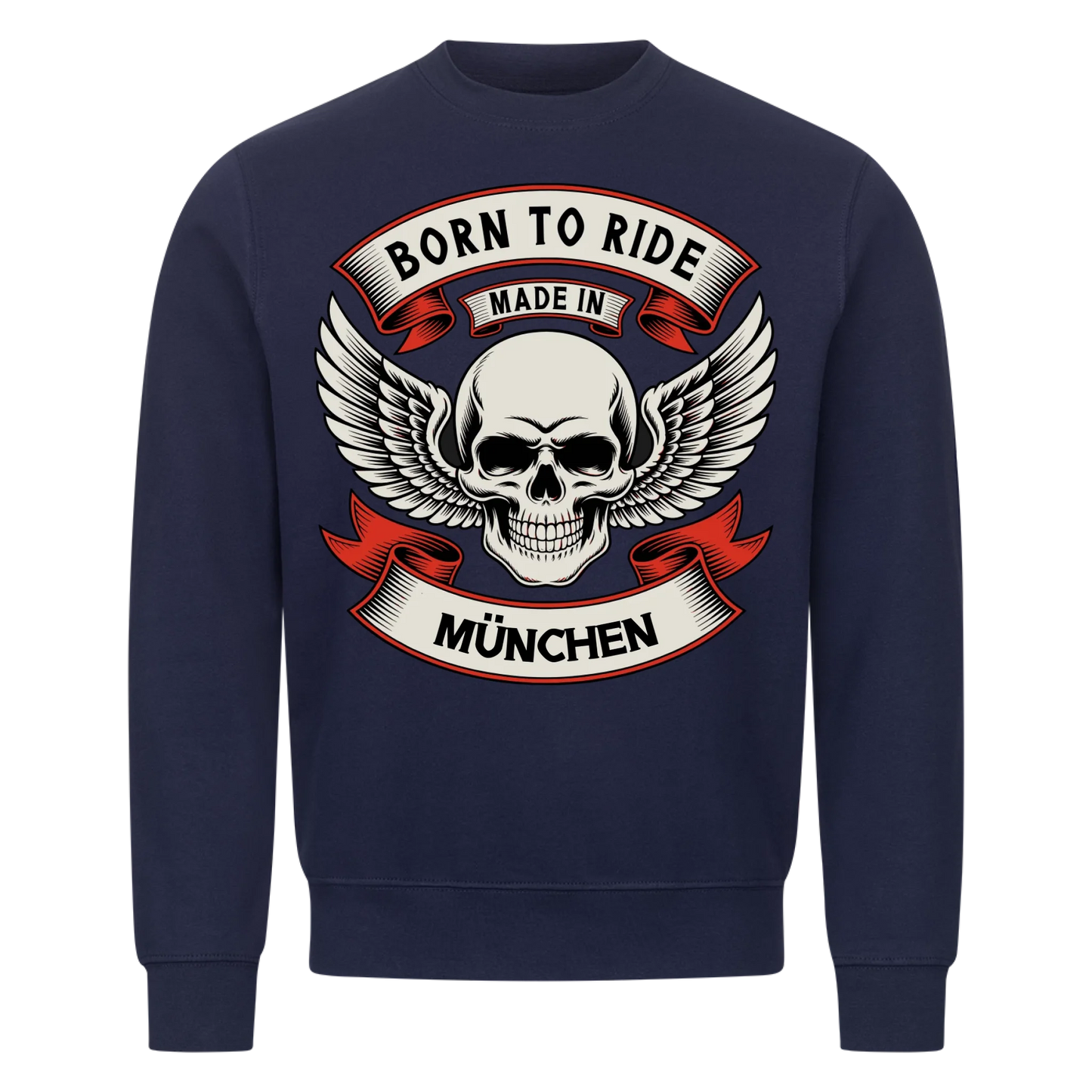 Born to ride made in [Ort] – Personalisiertes Biker Premium Sweatshirt 22