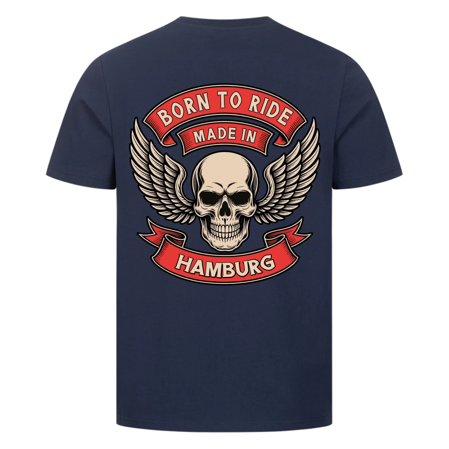 Born to ride made in [Ort] – Personalisiertes Biker Premium T-Shirt 23