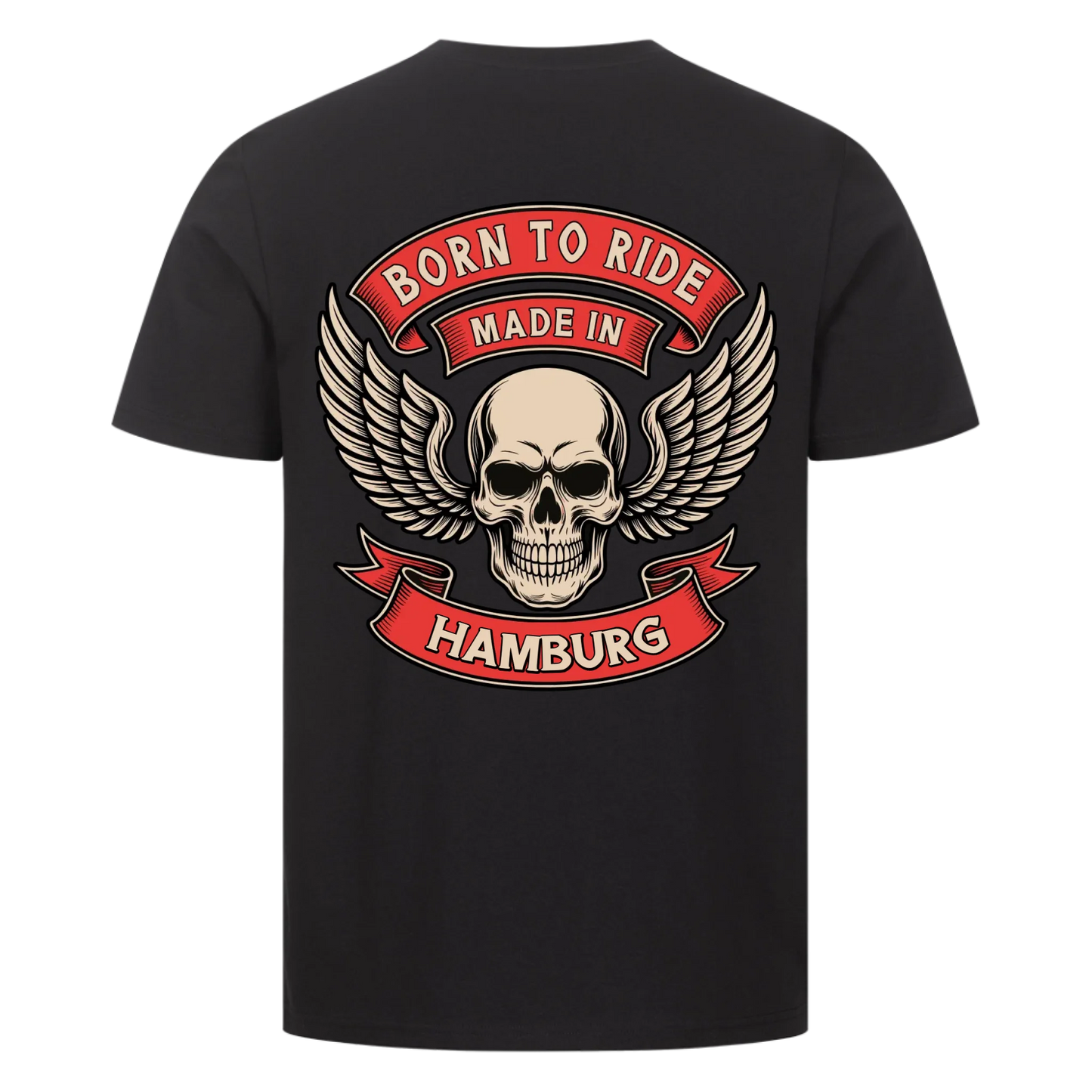 Born to ride made in [Ort] – Personalisiertes Biker Premium T-Shirt 23