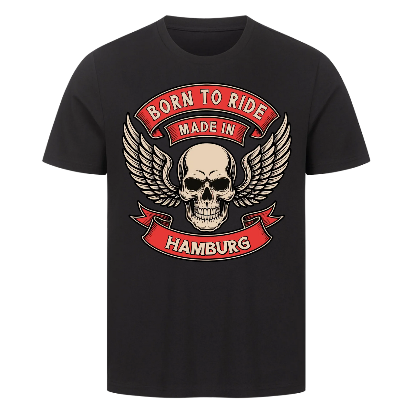 Born to ride made in [Ort] – Personalisiertes Biker Premium T-Shirt 23