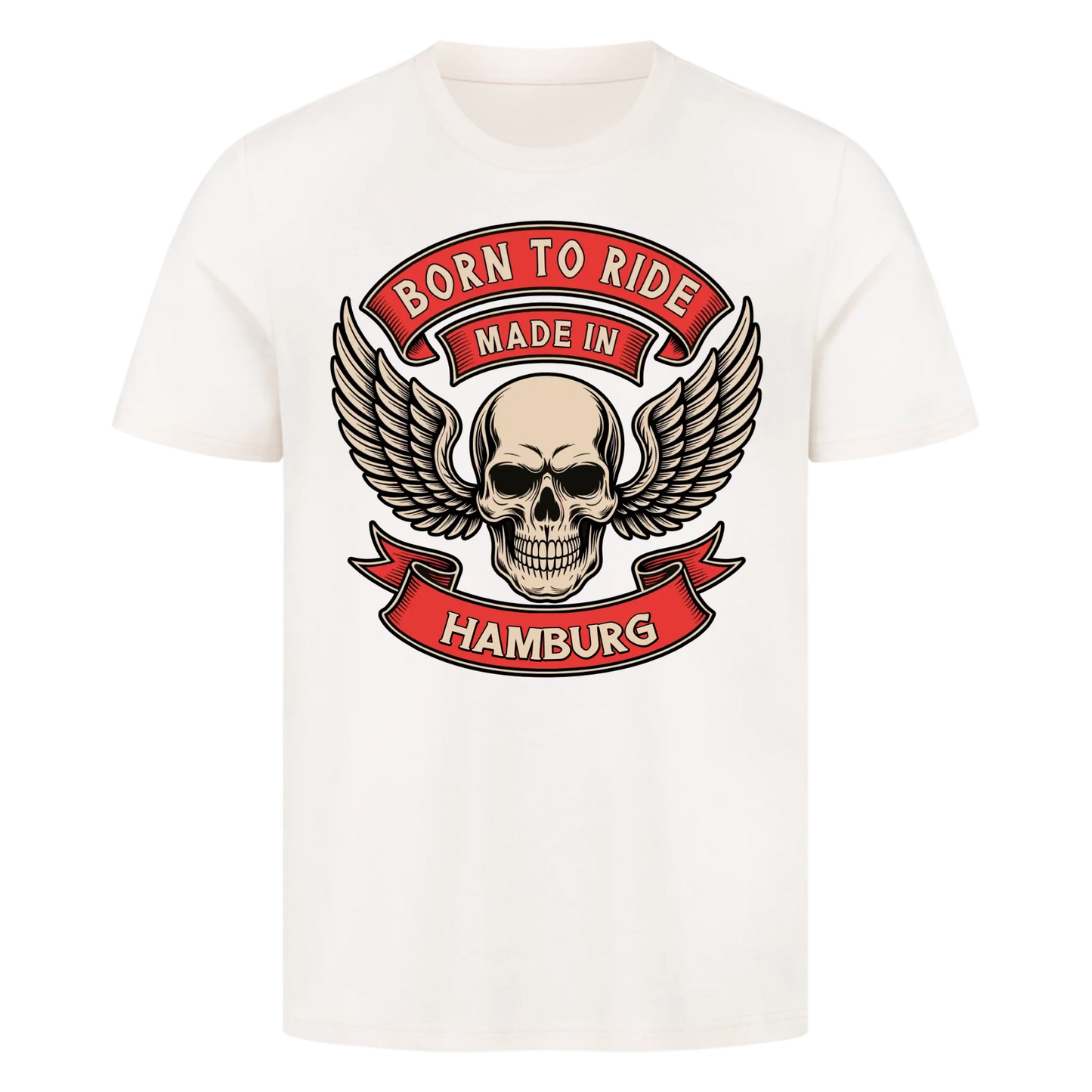 Born to ride made in [Ort] – Personalisiertes Biker Premium T-Shirt 23