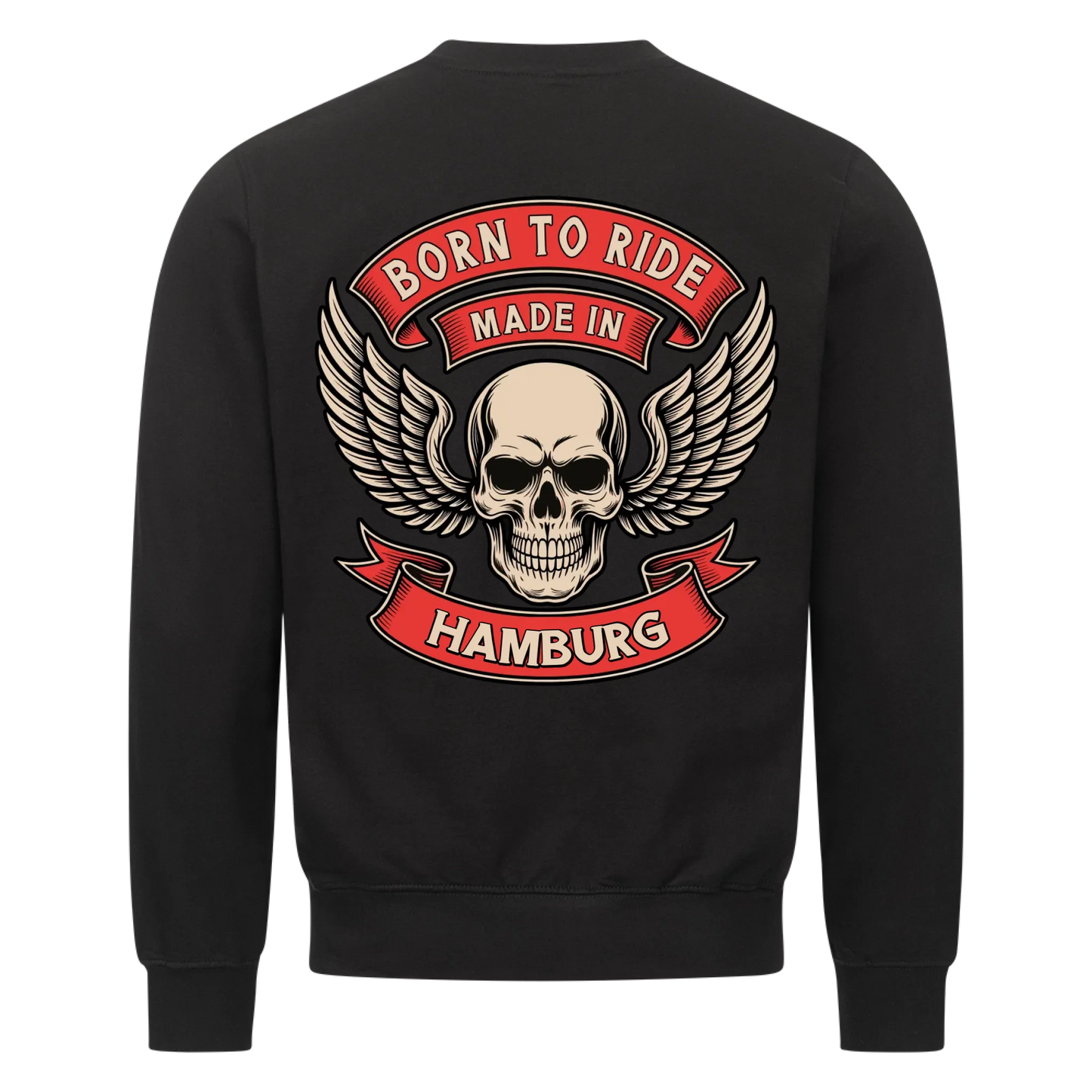 Born to ride made in [Ort] – Personalisiertes Biker Premium Sweatshirt 23
