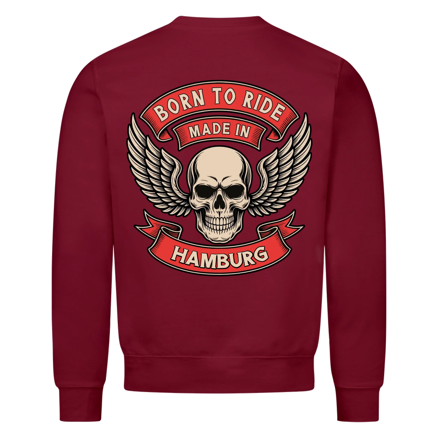 Born to ride made in [Ort] – Personalisiertes Biker Premium Sweatshirt 23