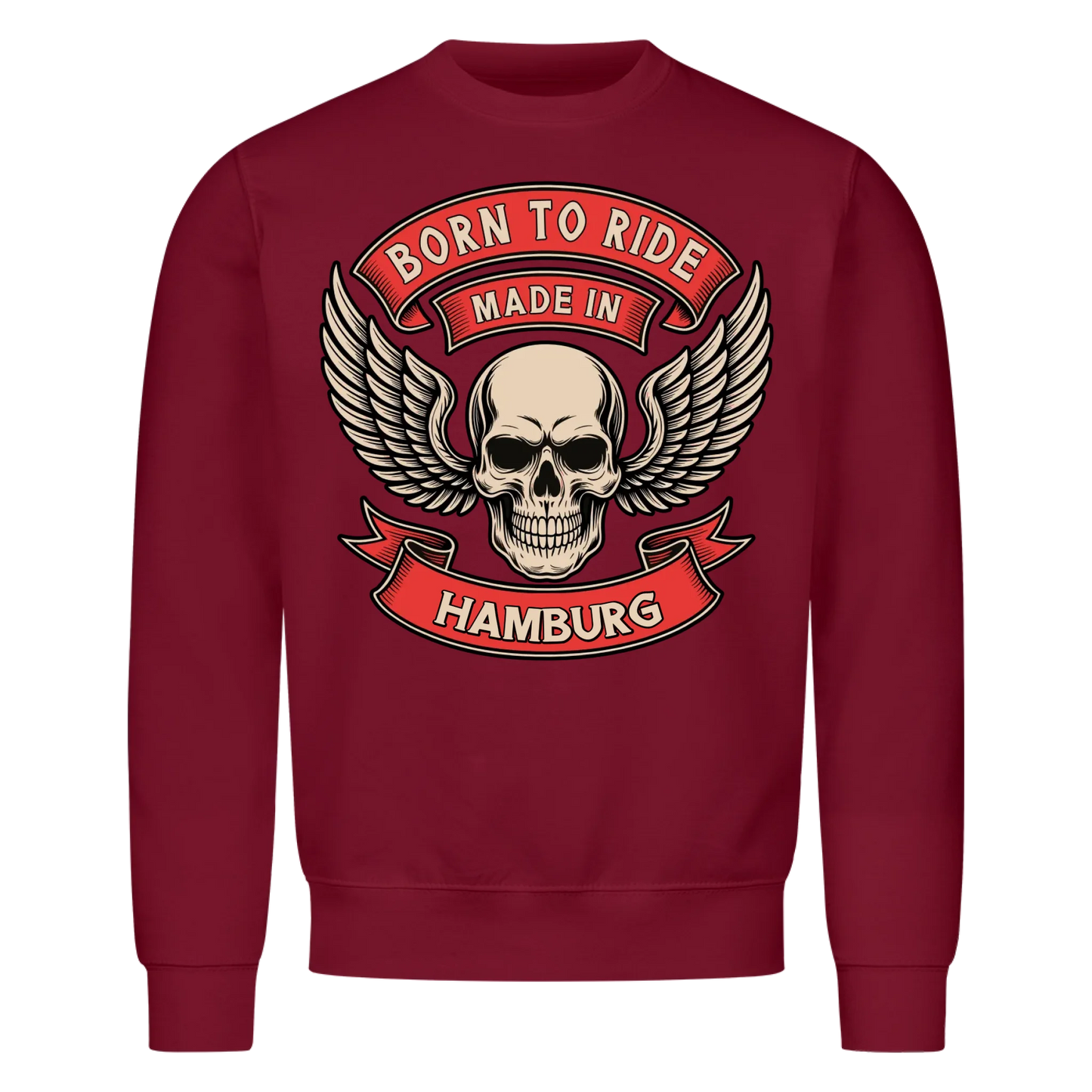 Born to ride made in [Ort] – Personalisiertes Biker Premium Sweatshirt 23