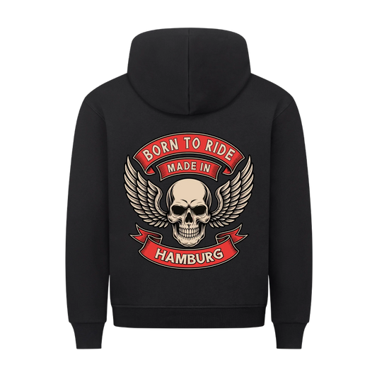 Born to Ride made in [Ort] – Personalisiertes Biker Premium Hoodie 23
