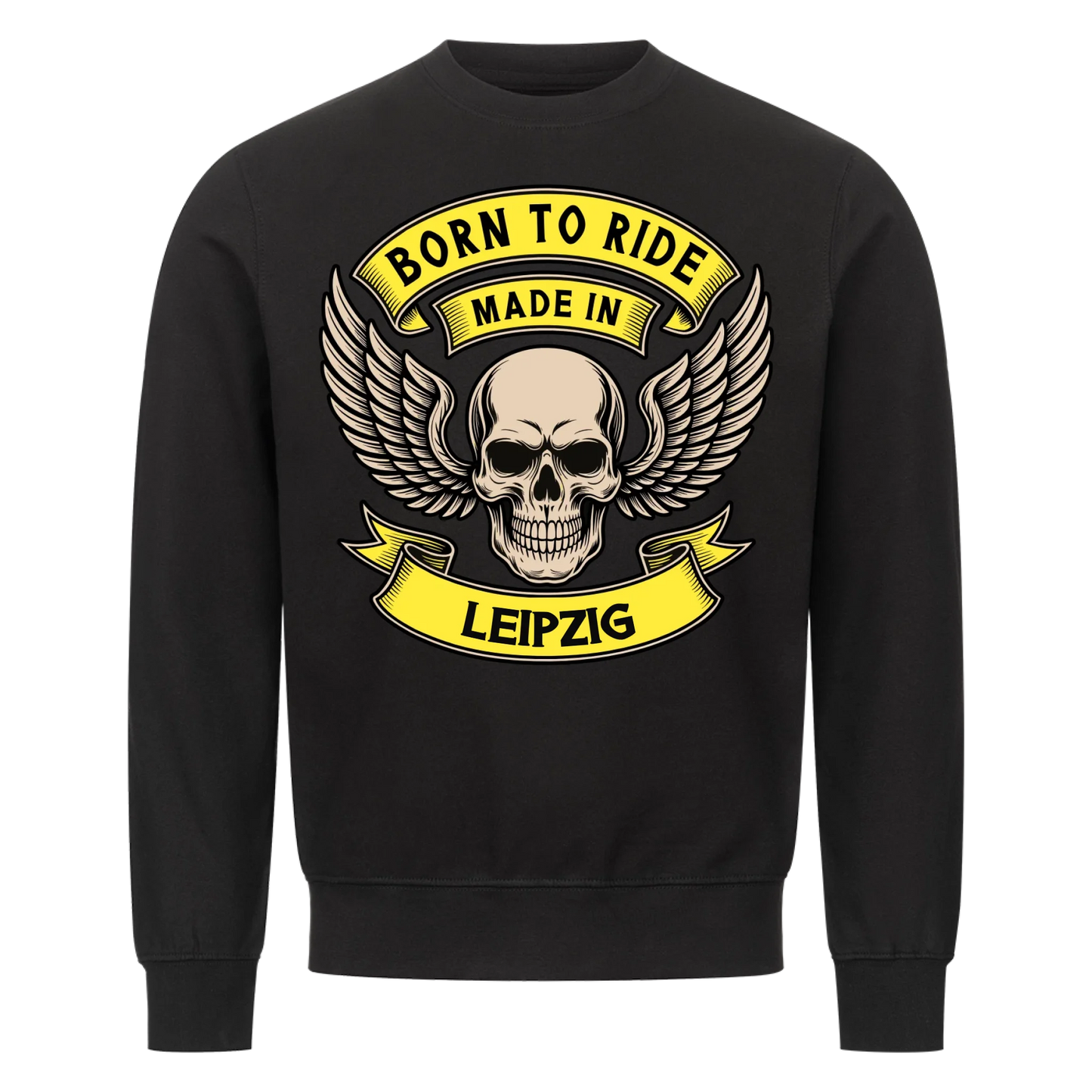 Born to ride made in [Ort] – Personalisiertes Biker Premium Sweatshirt 24