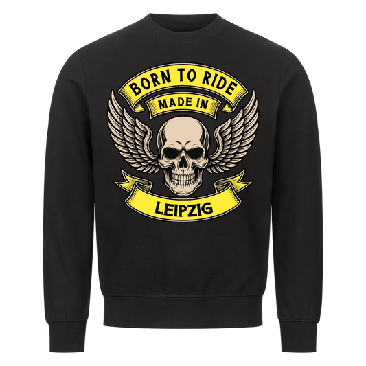 Born to ride made in [Ort] – Personalisiertes Biker Premium Sweatshirt 24