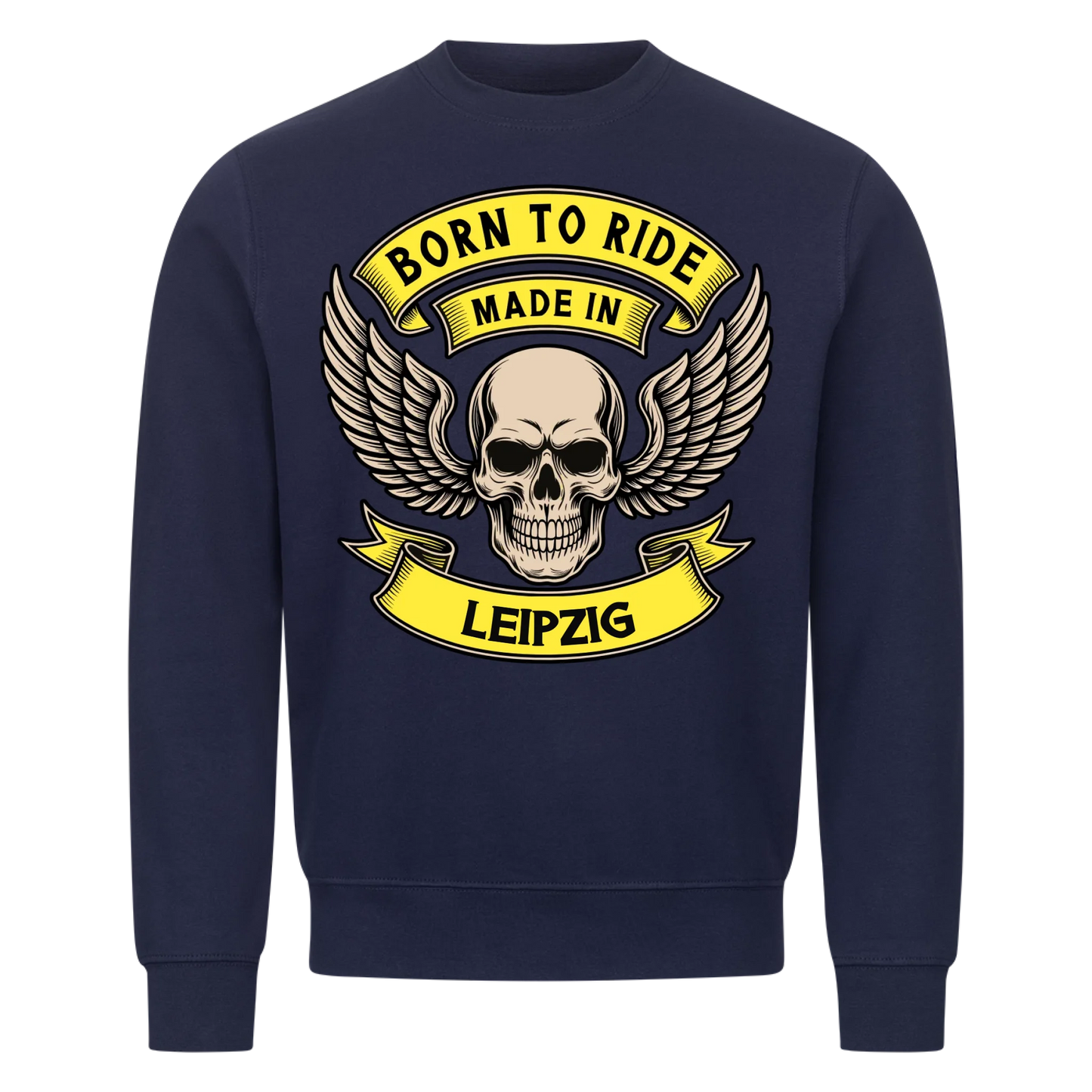 Born to ride made in [Ort] – Personalisiertes Biker Premium Sweatshirt 24