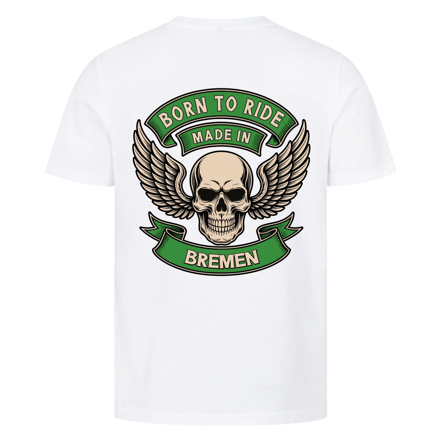 Born to ride made in [Ort] – Personalisiertes Biker Premium T-Shirt 25