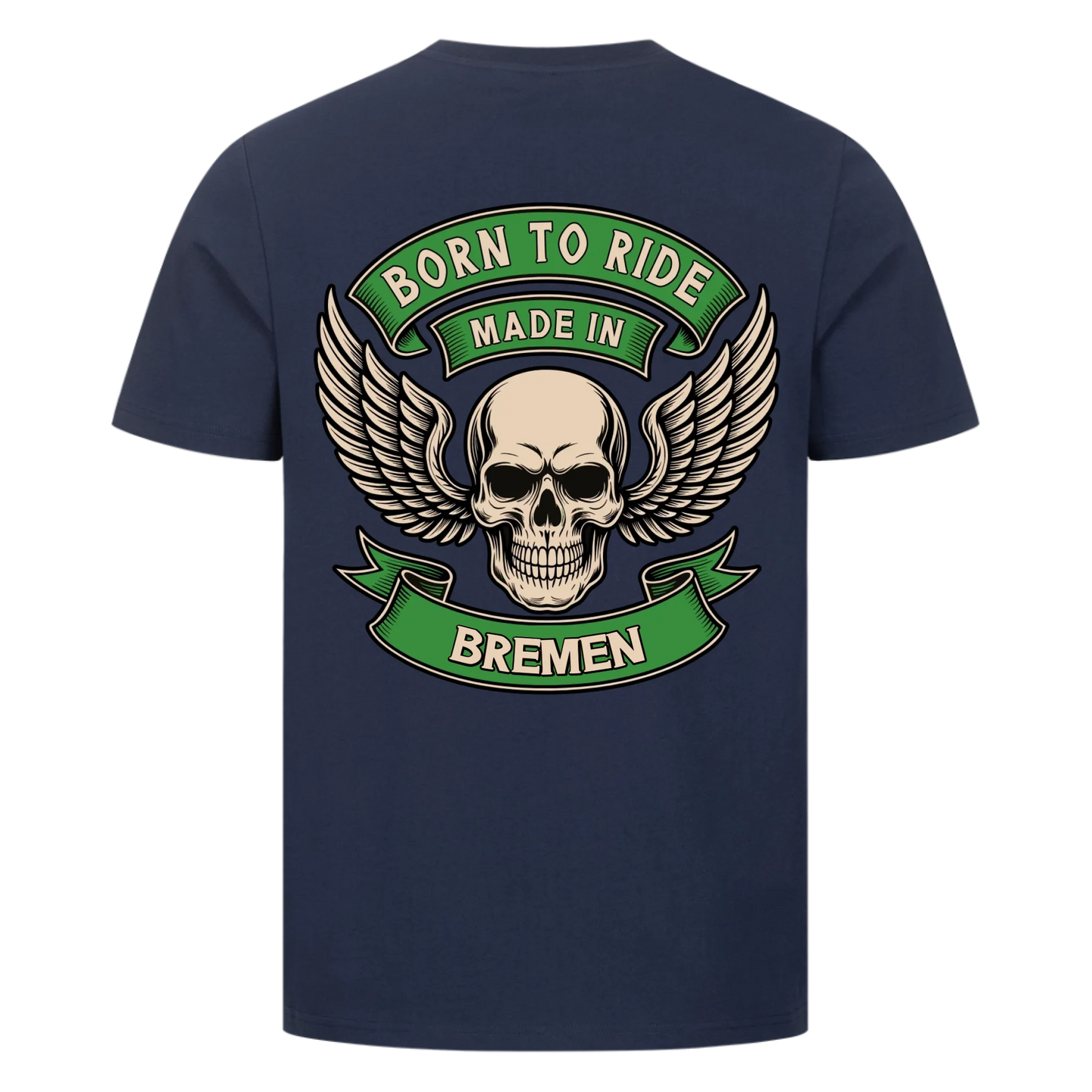 Born to ride made in [Ort] – Personalisiertes Biker Premium T-Shirt 25