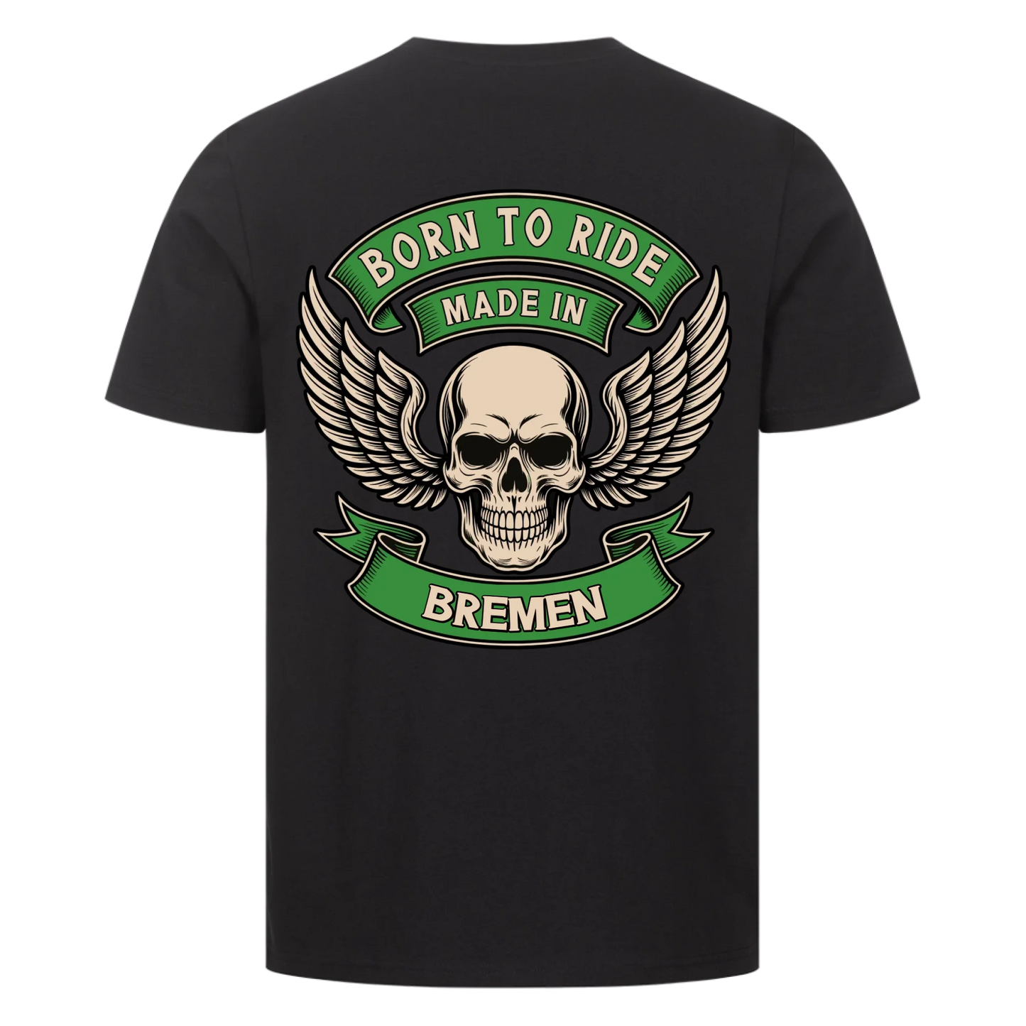 Born to ride made in [Ort] – Personalisiertes Biker Premium T-Shirt 25