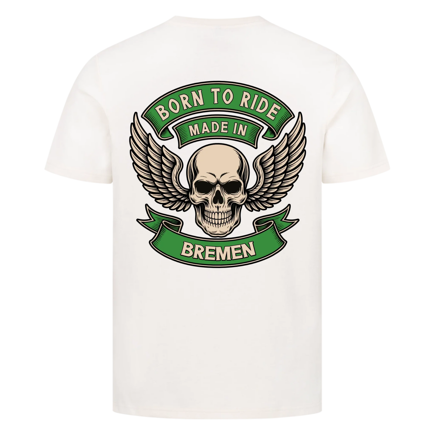 Born to ride made in [Ort] – Personalisiertes Biker Premium T-Shirt 25