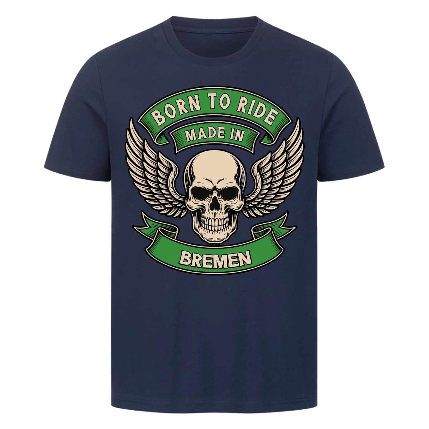 Born to ride made in [Ort] – Personalisiertes Biker Premium T-Shirt 25