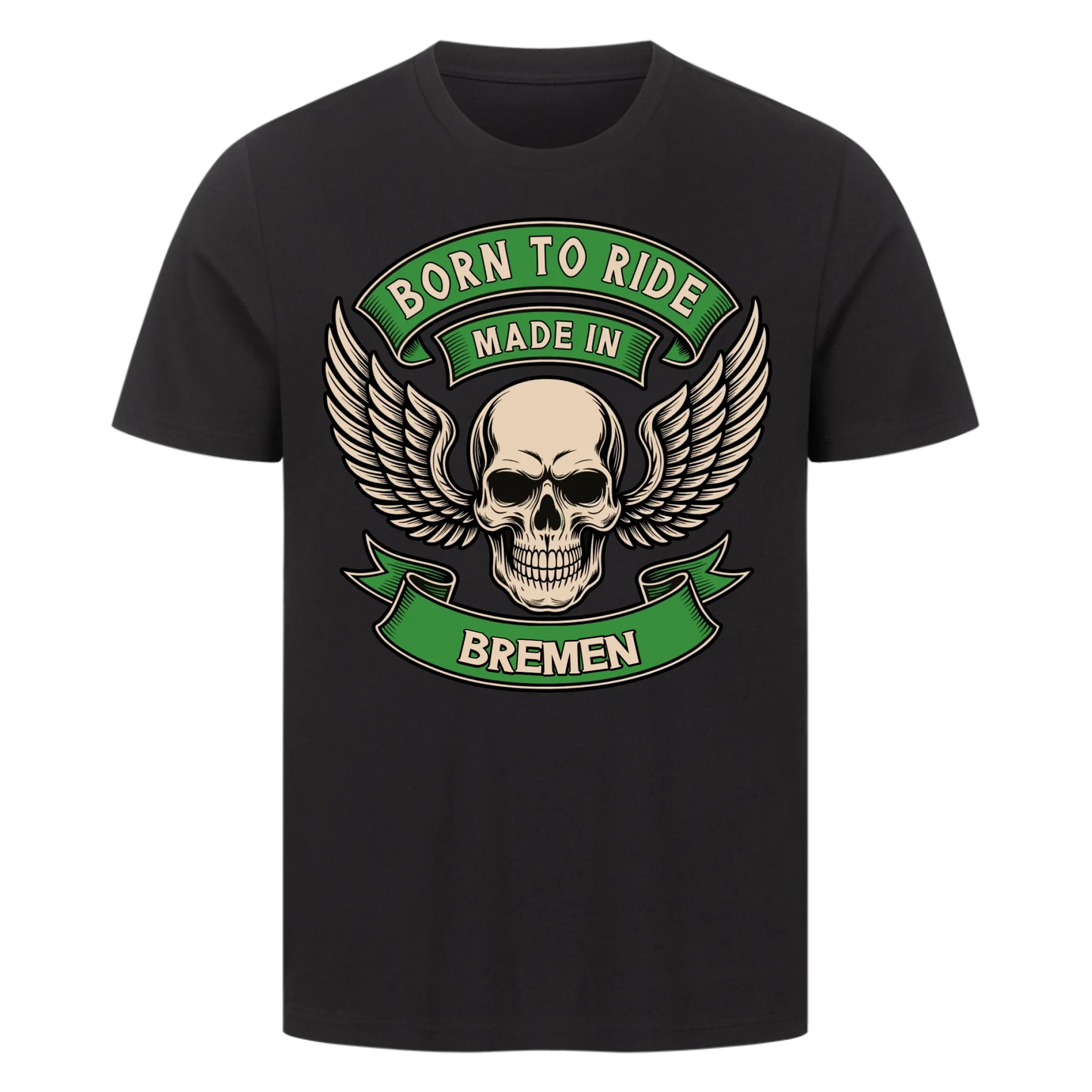 Born to ride made in [Ort] – Personalisiertes Biker Premium T-Shirt 25