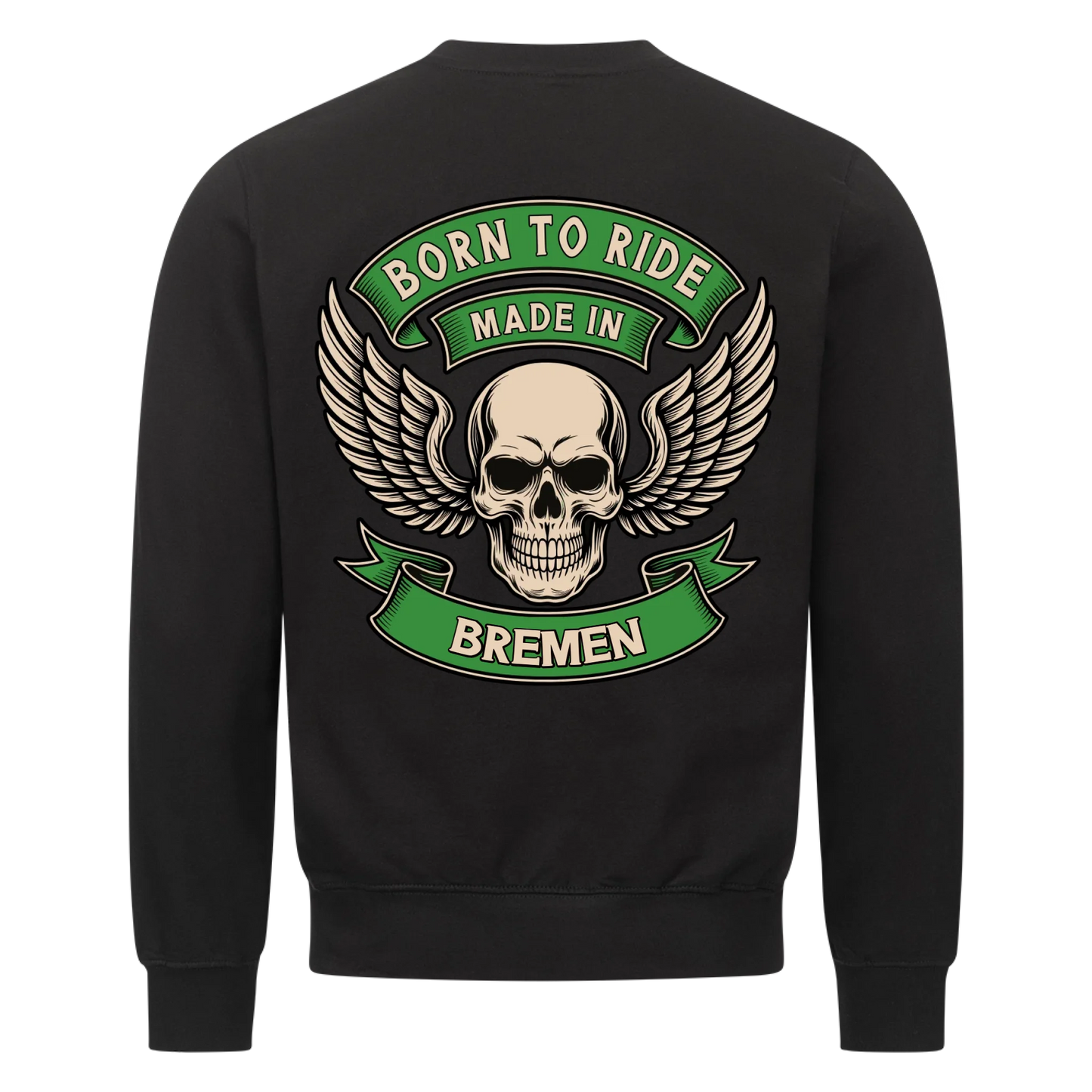 Born to ride made in [Ort] – Personalisiertes Biker Premium Sweatshirt 25