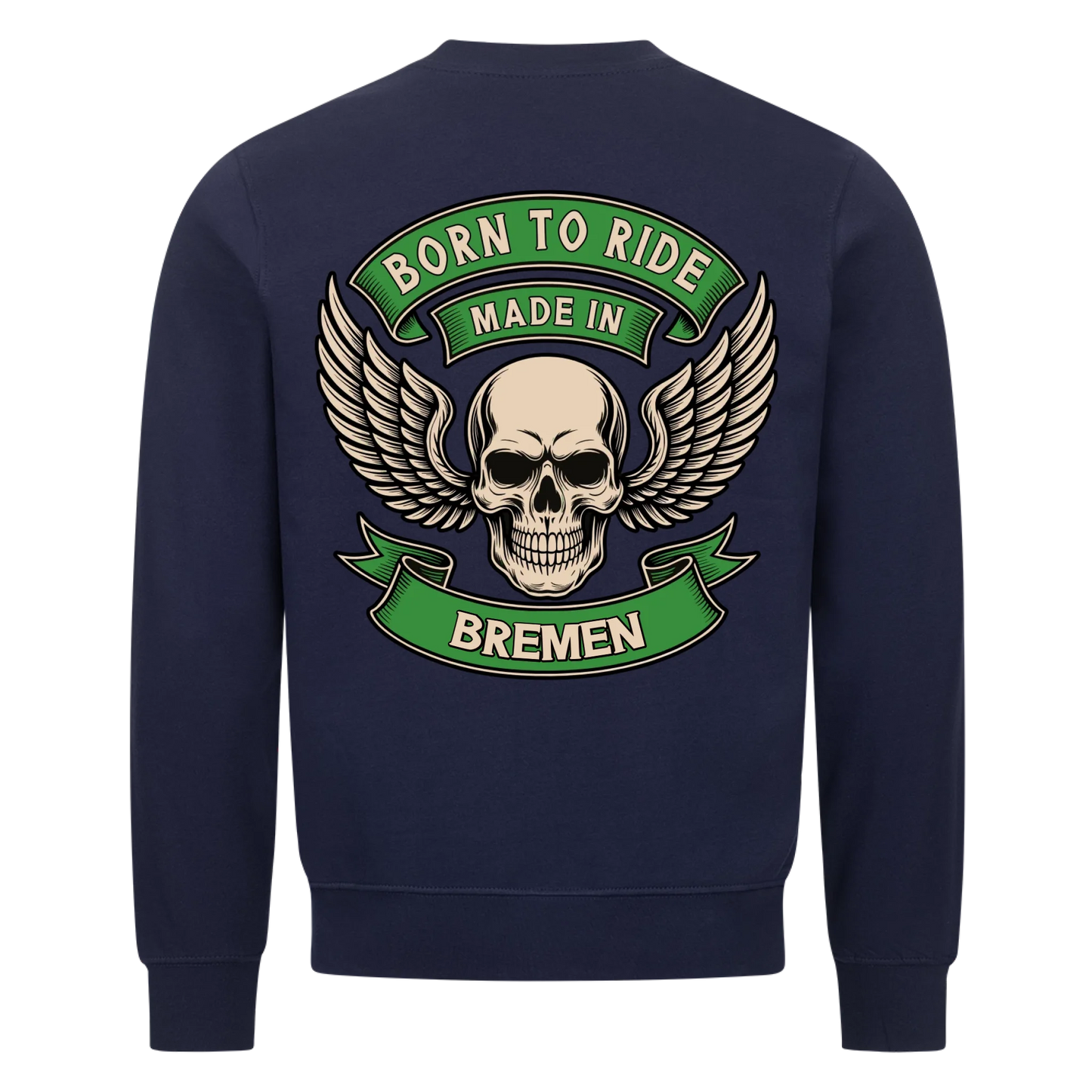 Born to ride made in [Ort] – Personalisiertes Biker Premium Sweatshirt 25