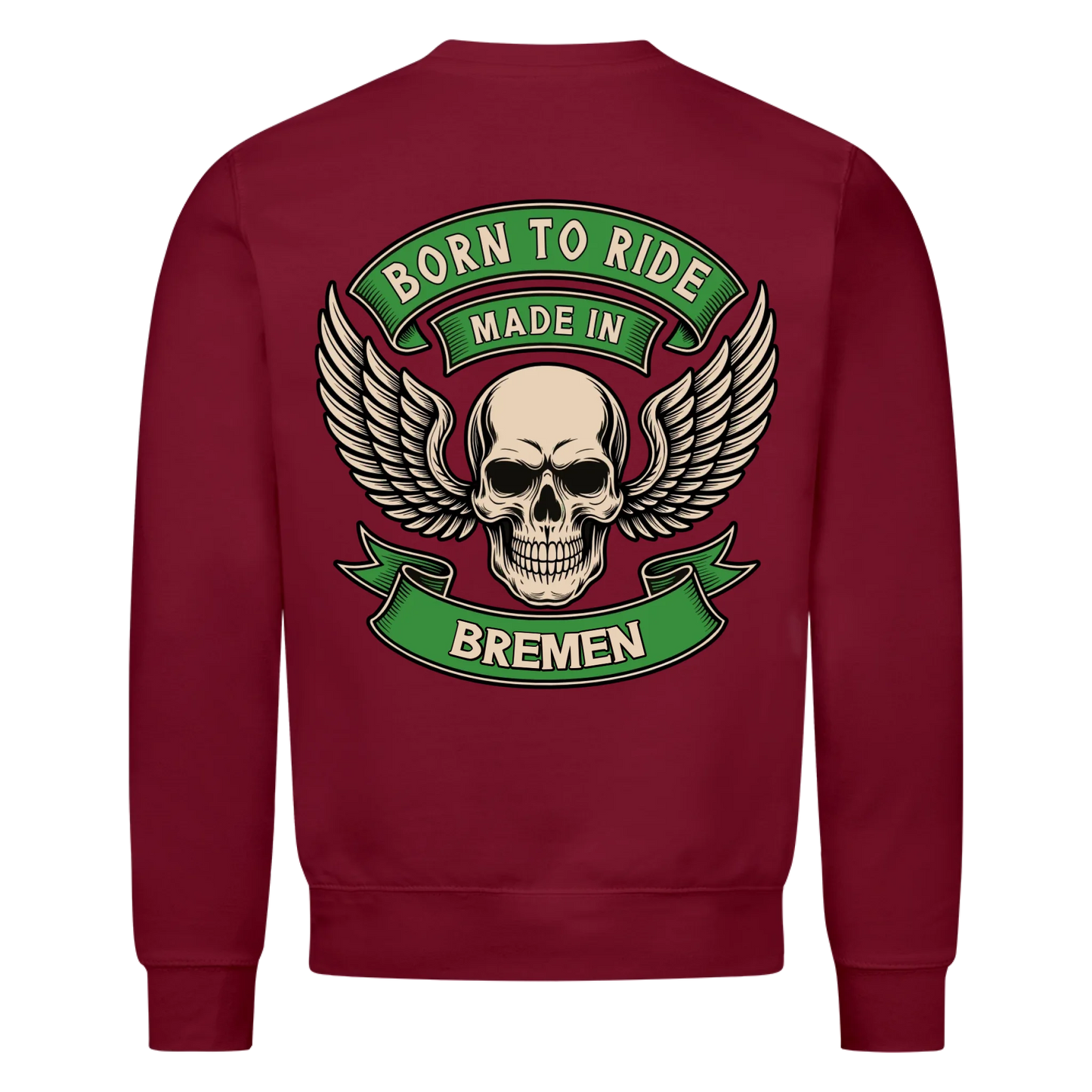 Born to ride made in [Ort] – Personalisiertes Biker Premium Sweatshirt 25