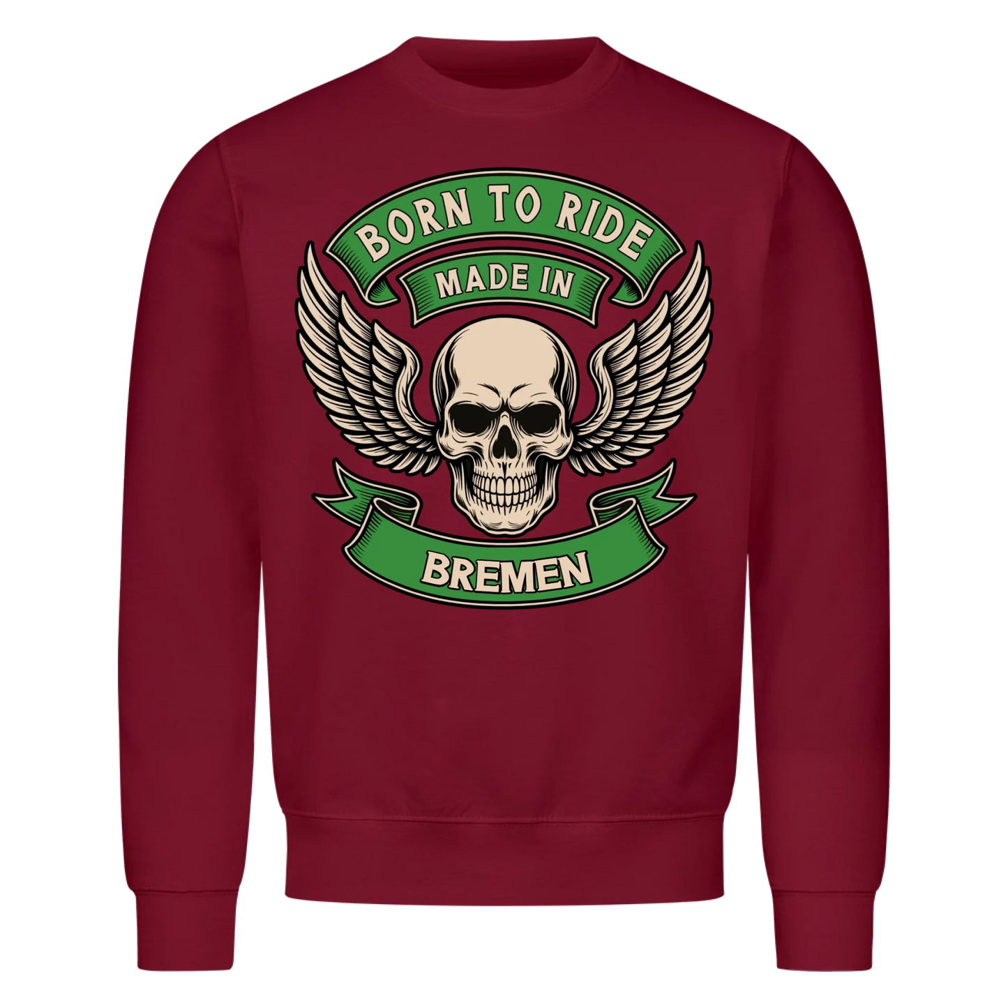 Born to ride made in [Ort] – Personalisiertes Biker Premium Sweatshirt 25