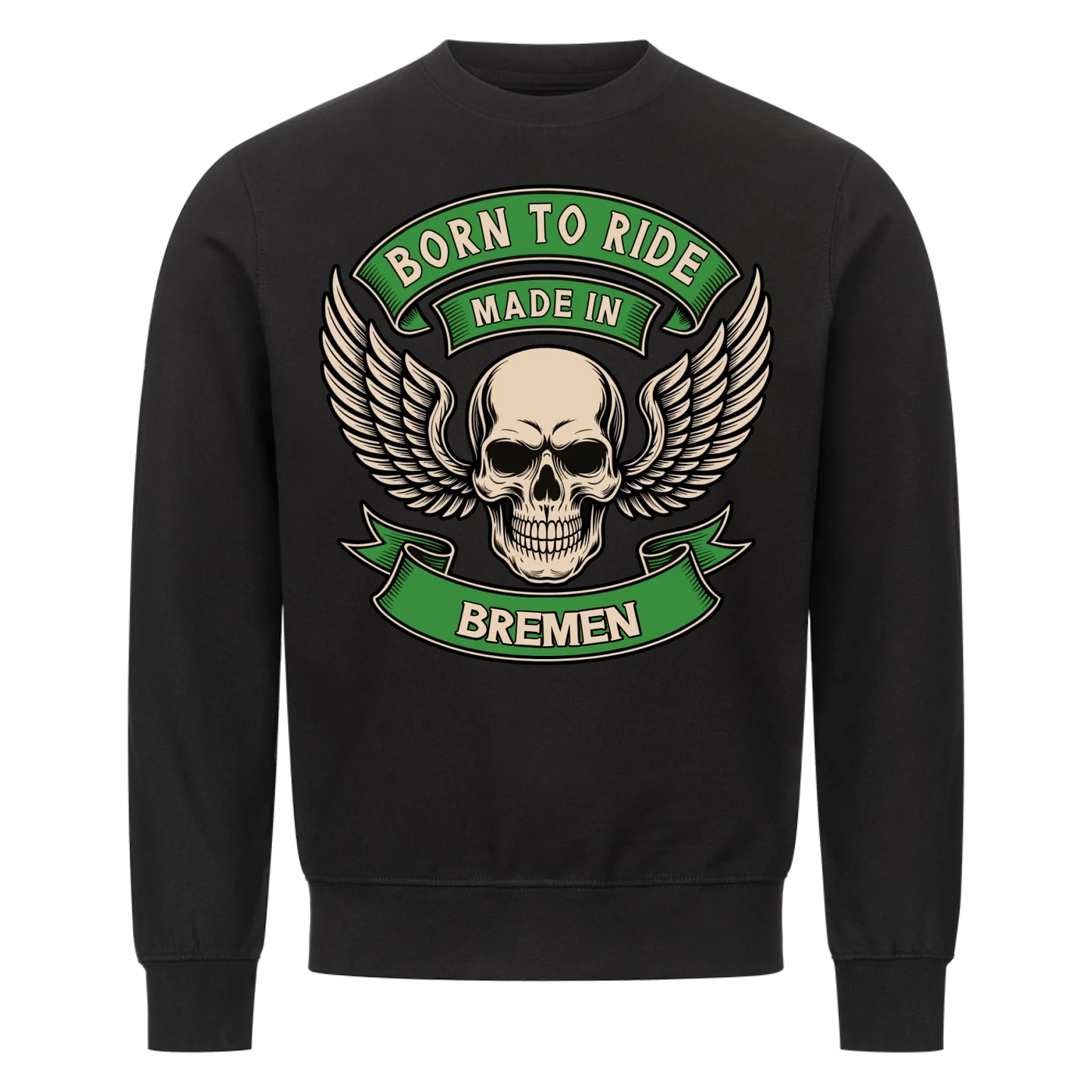 Born to ride made in [Ort] – Personalisiertes Biker Premium Sweatshirt 25