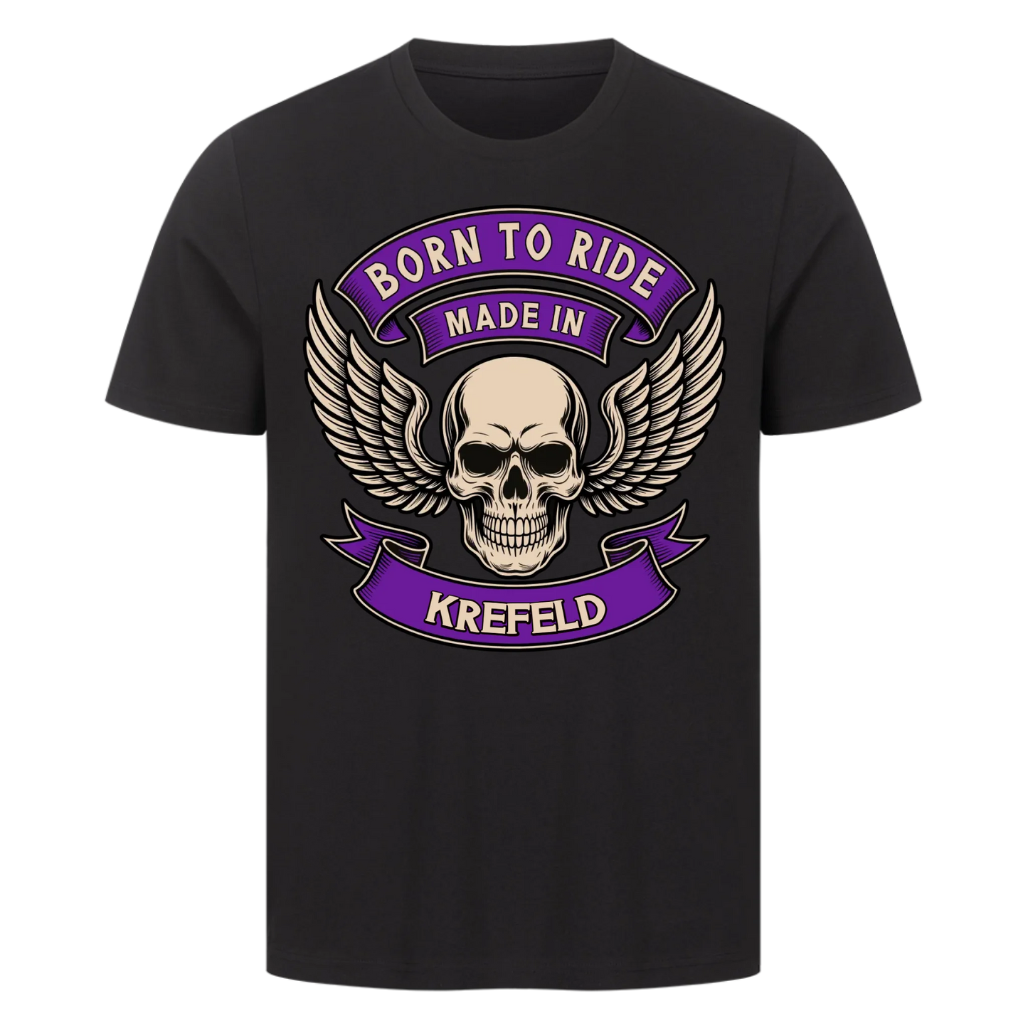 Born to ride made in [Ort] – Personalisiertes Biker Premium T-Shirt 27