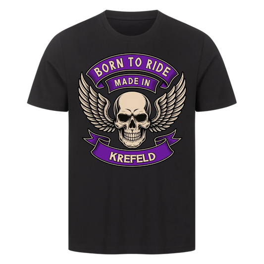 Born to ride made in [Ort] – Personalisiertes Biker Premium T-Shirt 27