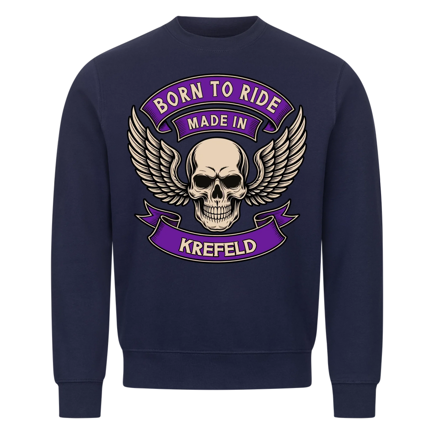 Born to ride made in [Ort] – Personalisiertes Biker Premium Sweatshirt 27