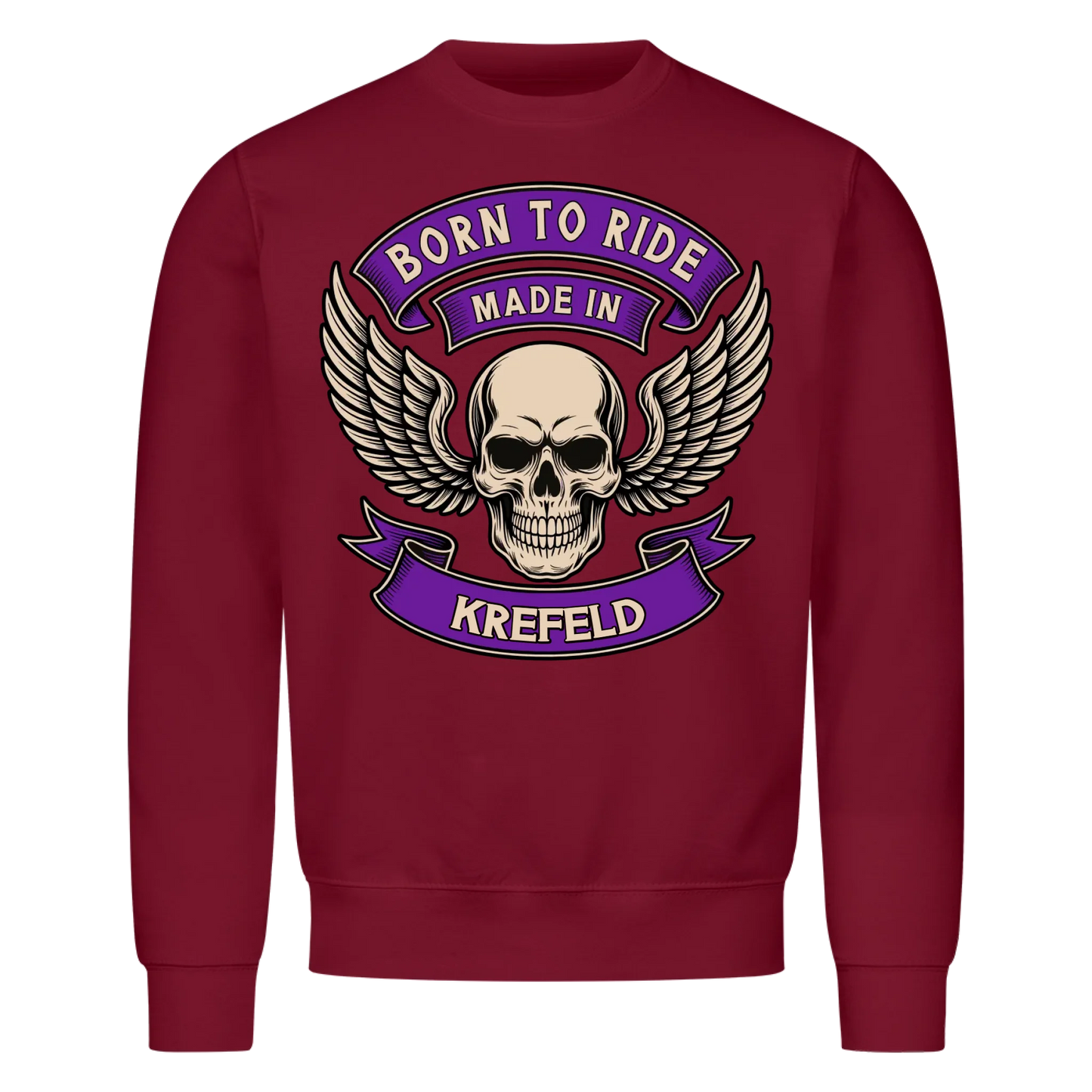 Born to ride made in [Ort] – Personalisiertes Biker Premium Sweatshirt 27