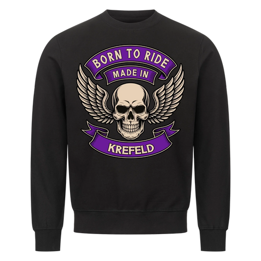 Born to ride made in [Ort] – Personalisiertes Biker Premium Sweatshirt 27