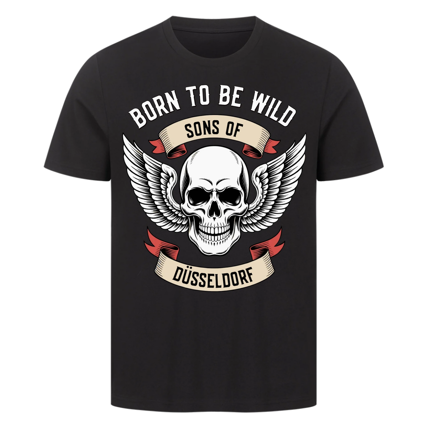[Born to be wild] [Sons of] [Stadt] Personalisiertes Multicolor Frontdruck Premium T-Shirt 1