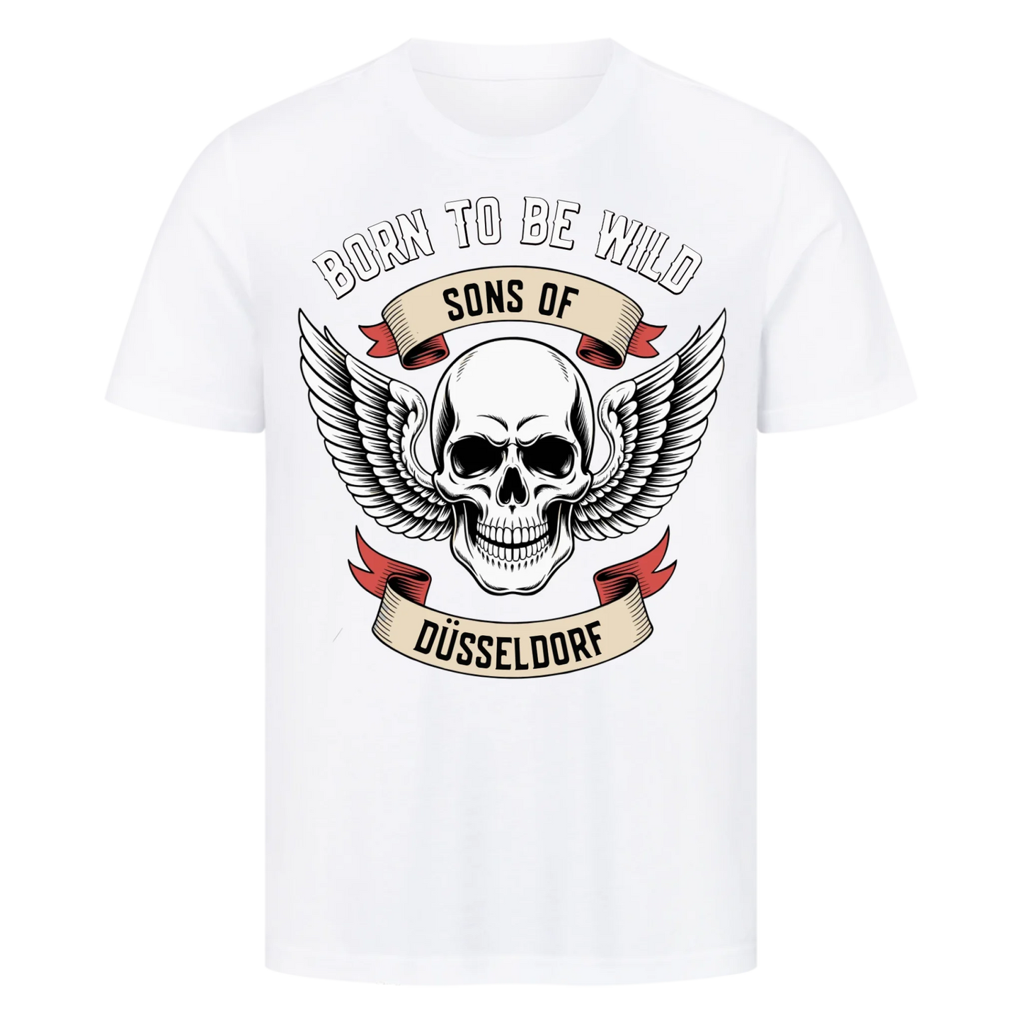 [Born to be wild] [Sons of] [Stadt] Personalisiertes Multicolor Frontdruck Premium T-Shirt 1