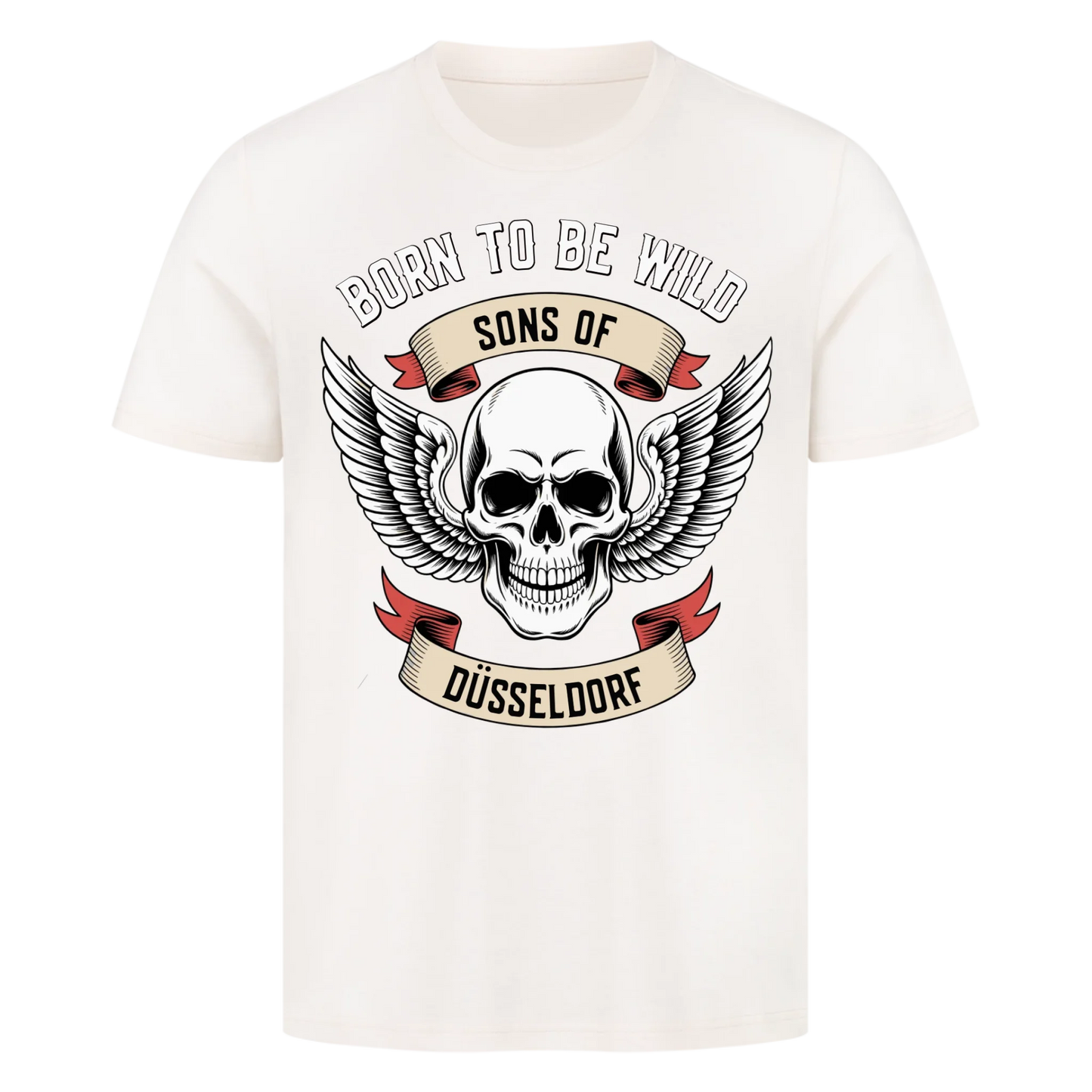 [Born to be wild] [Sons of] [Stadt] Personalisiertes Multicolor Frontdruck Premium T-Shirt 1