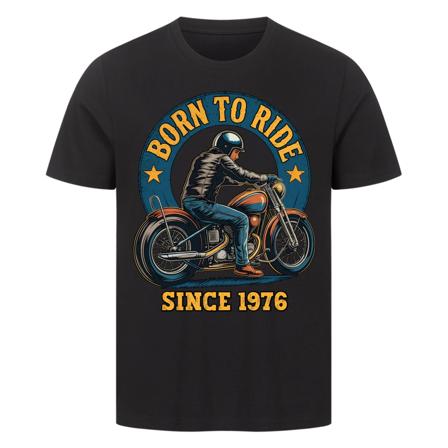 Born to Ride [Dein Jahr] personalisiert Frontdruck Premium T-Shirt