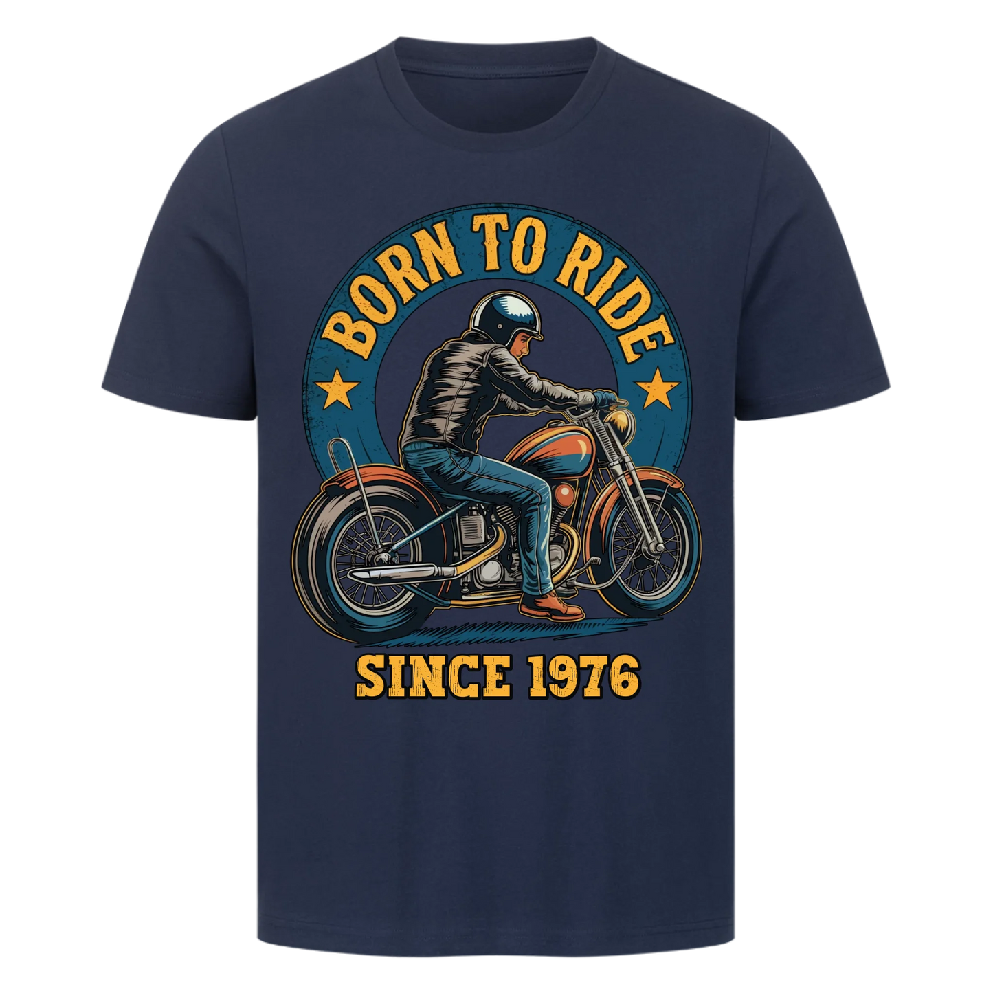 Born to Ride [Dein Jahr] personalisiert Frontdruck Premium T-Shirt