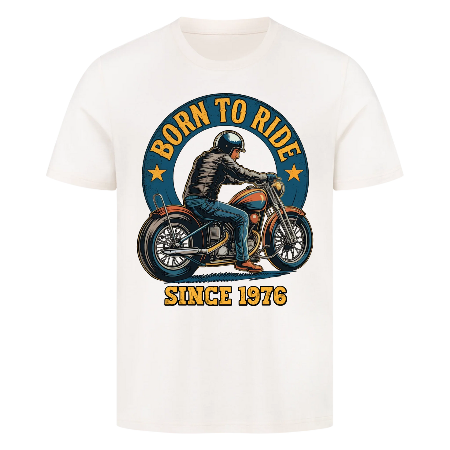Born to Ride [Dein Jahr] personalisiert Frontdruck Premium T-Shirt