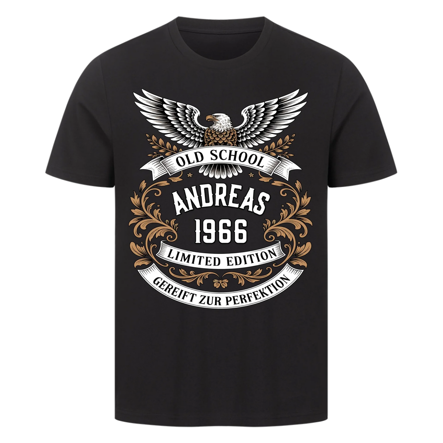 Old School [Dein Name] [Dein Jahr] gereift zur Perfektion personalisiert Frontdruck Premium T-Shirt