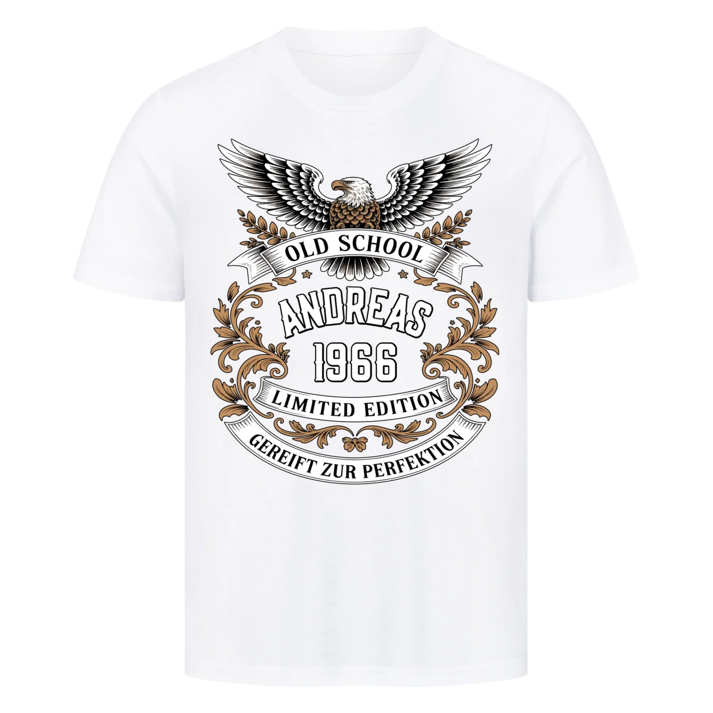 Old School [Dein Name] [Dein Jahr] gereift zur Perfektion personalisiert Frontdruck Premium T-Shirt