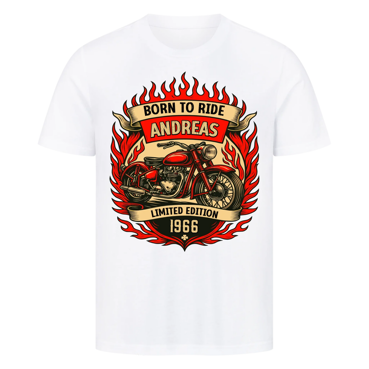 Multicolor Born to ride Limited Edition classic personalisiertes Premium T-Shirt