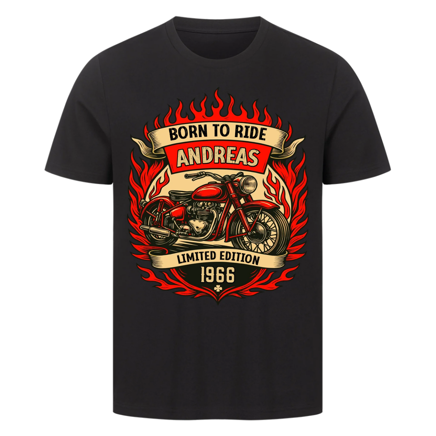 Multicolor Born to ride Limited Edition classic personalisiertes Premium T-Shirt