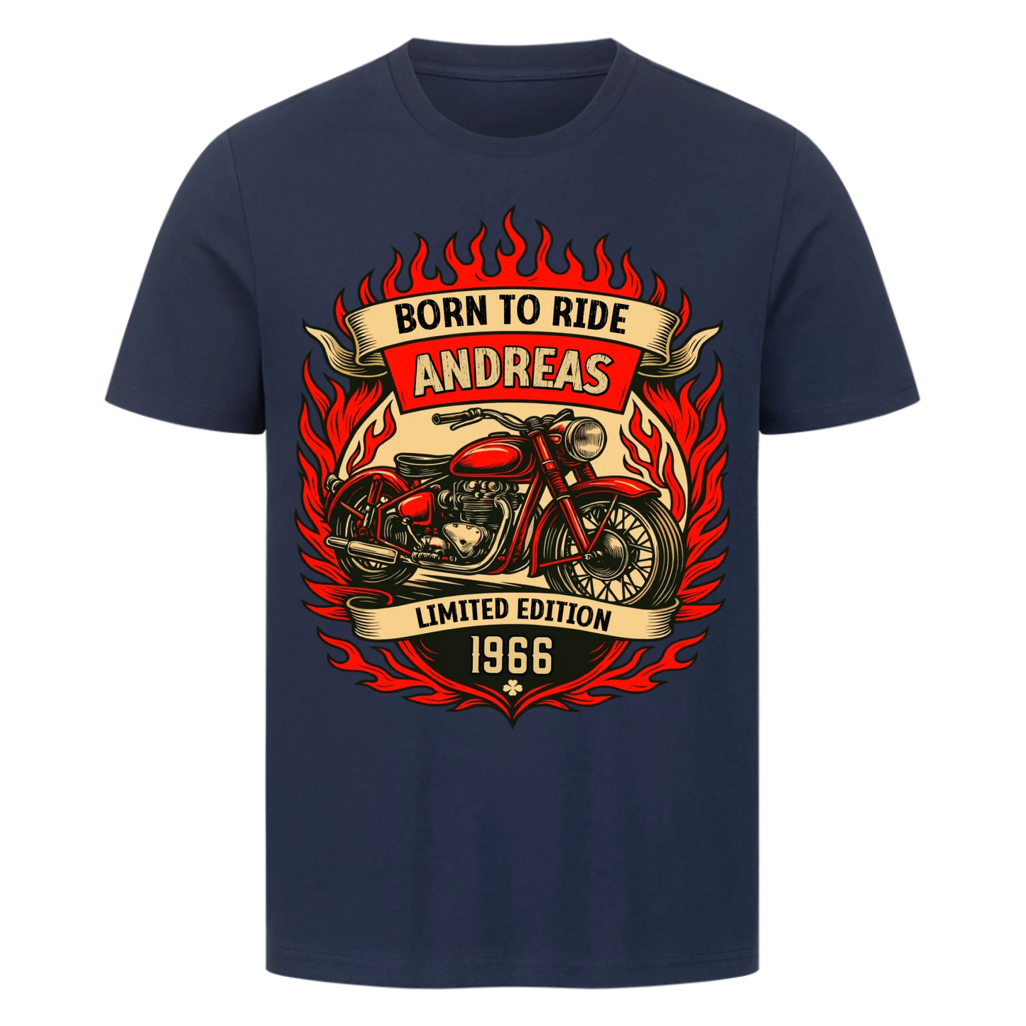 Multicolor Born to ride Limited Edition classic personalisiertes Premium T-Shirt