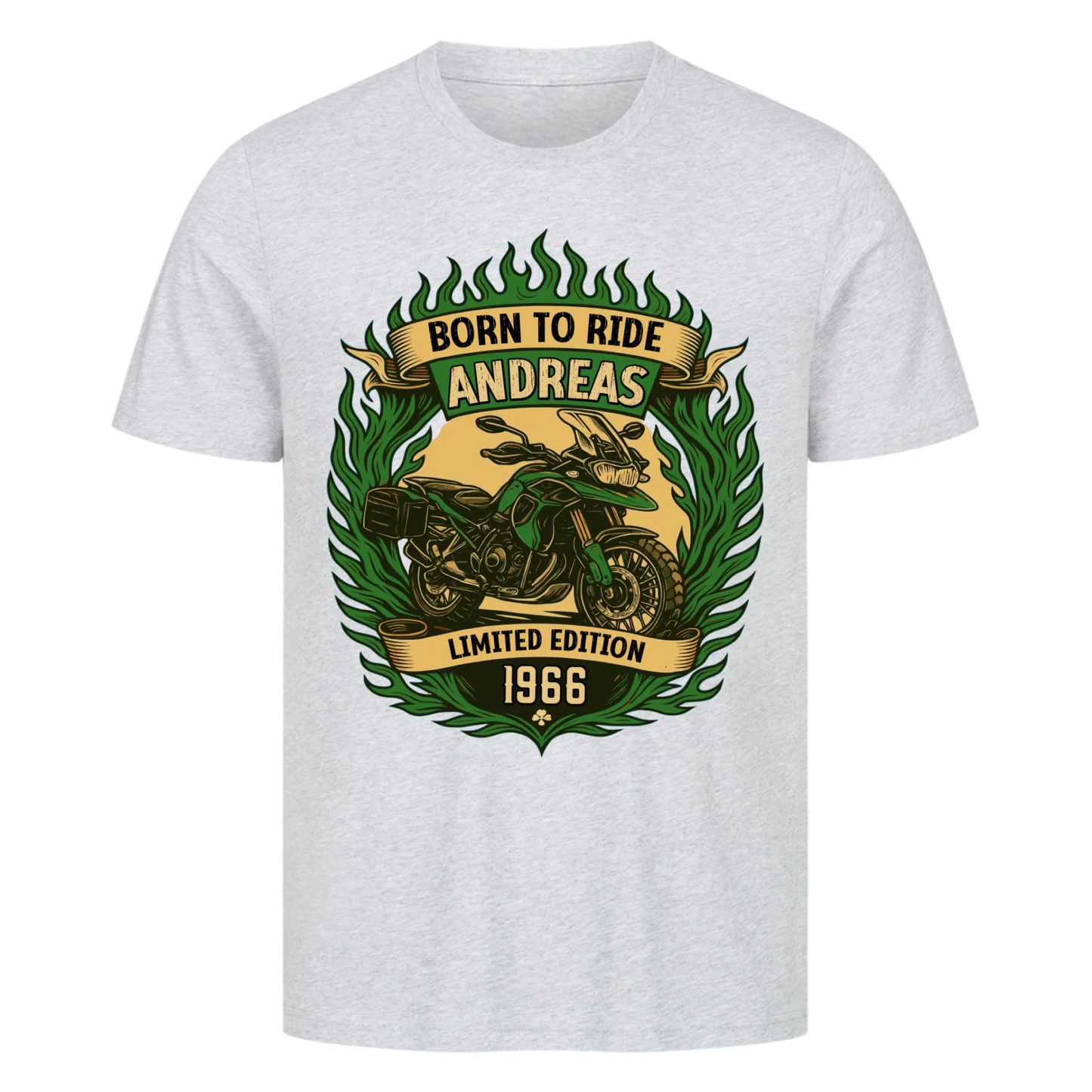 Multicolor [Born to ride] [Dein Name] [Limited Edition] [Jahr] classic personalisiert Frontdruck Premium T-Shirt 3