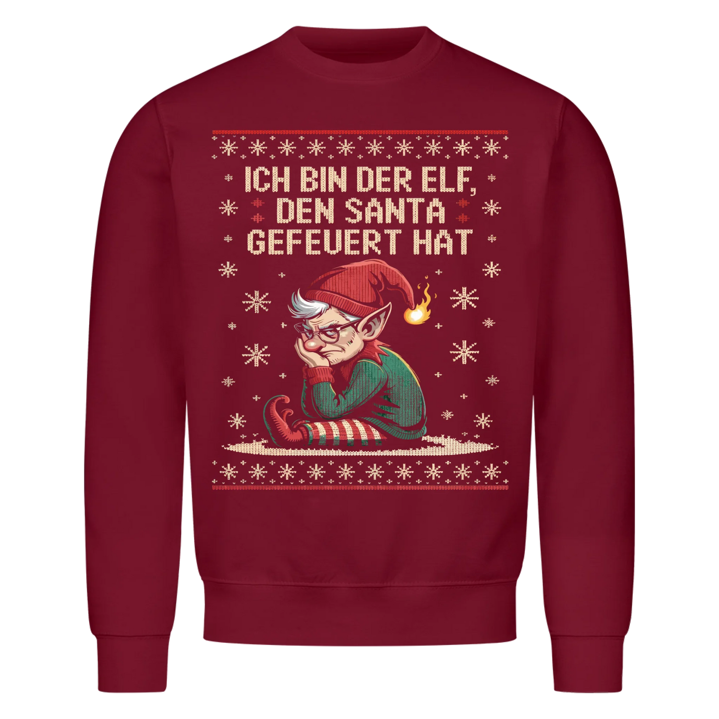 Ugly Christmas gefeuerter Elf Premium Sweatshirt 3