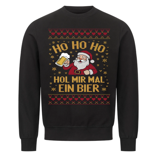 Ugly Christmas Hol mir mal ein Bier Premium Sweatshirt