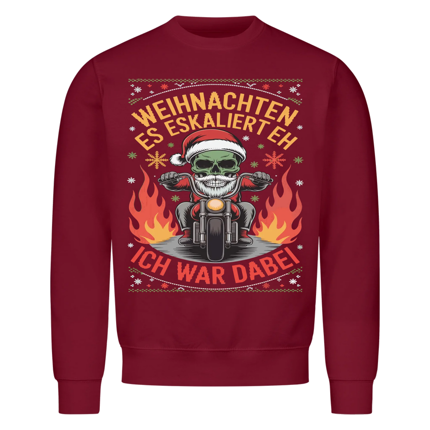 Ugly Christmas Es eskaliert eh Biker Premium Sweatshirt 2