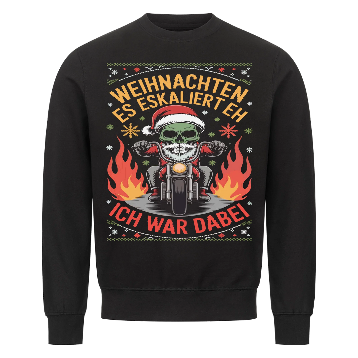 Ugly Christmas Es eskaliert eh Biker Premium Sweatshirt 2