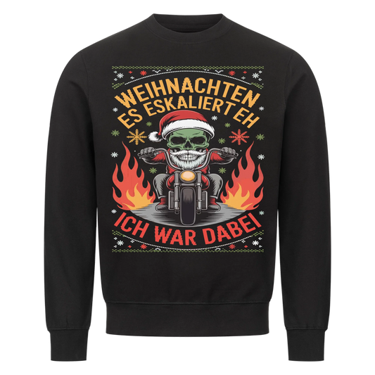 Ugly Christmas Es eskaliert eh Biker Premium Sweatshirt 2