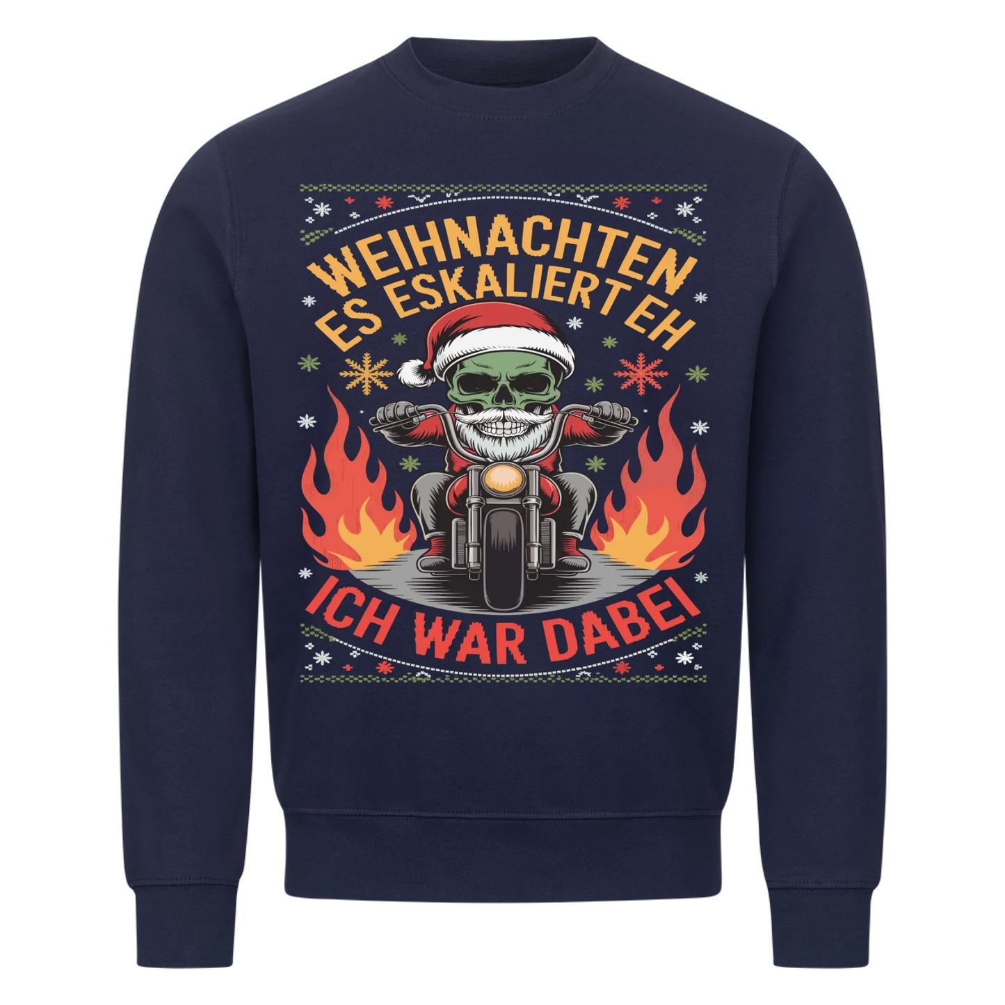 Ugly Christmas Es eskaliert eh Biker Premium Sweatshirt 2