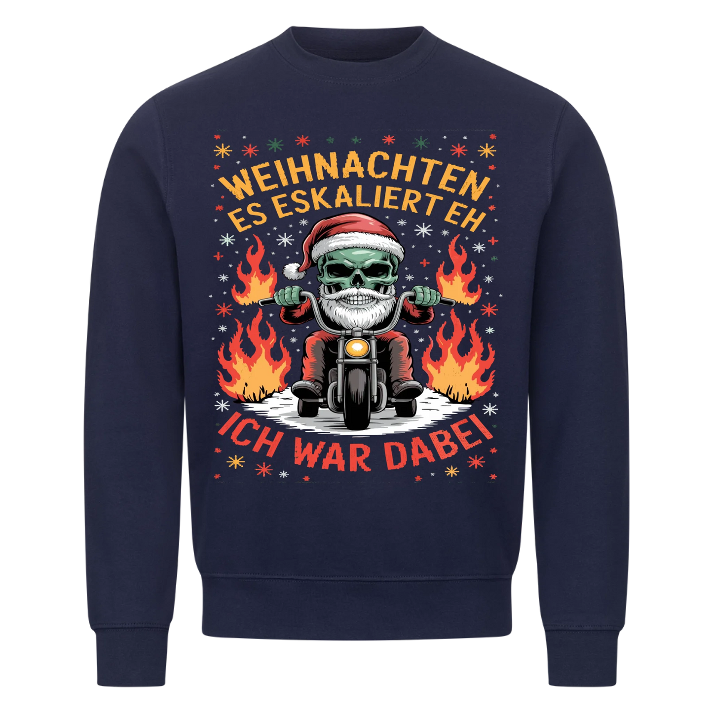 Ugly Christmas Es eskaliert eh Biker Premium Sweatshirt 3